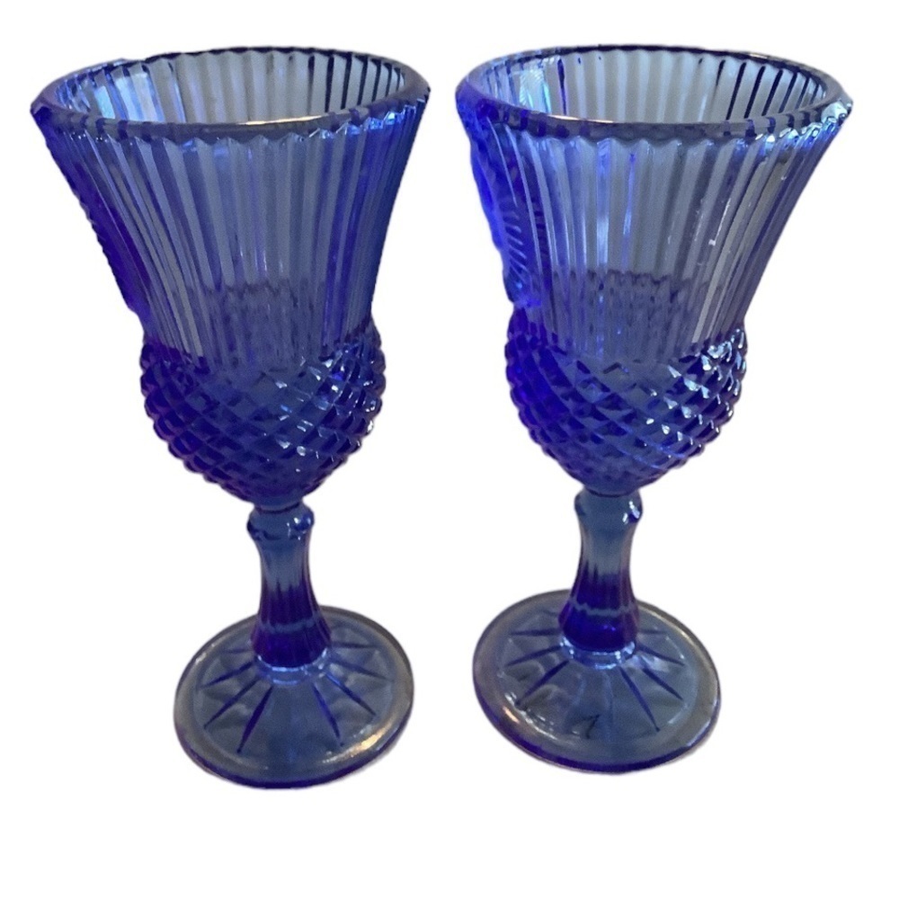 Vintage 1976 Avon Fostoria Martha George Washington wine goblets/glasses set of2 - Picture 2 of 11